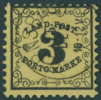 BADEN LP 2x O, 1863, 3 Kr. Schwarz Auf Gelb, Pracht, Gepr. Brettl, Mi. 150.- - Andere & Zonder Classificatie