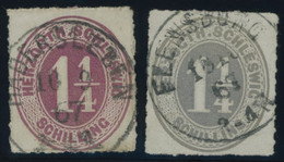 SCHLESWIG-HOLSTEIN 18a,c O, 1867, 11/4 S. Lebhaftrötlichlila Und Mittelgrau, 2 Prachtwerte, Mi. 140.- - Schleswig-Holstein