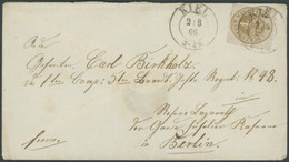 SCHLESWIG-HOLSTEIN 25 BRIEF, 1866, 4 S. Braunocker Mit K2 KIEL Auf Prachtbrief Nach Berlin - Schleswig-Holstein