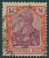 Dt. Reich 151Y O, 1920, 11/4 M. Orangerot/dunkelkarminlila, Wz. Kreuzblüten, Pracht, Gepr. U.a. Dr. Oechsner, Mi. 1300.- - Gebruikt