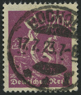 Dt. Reich 241Y O, 1923, 20 Pf. Braunlila, Liegendes Wz., Kleiner Zahnfehler Sonst Pracht, Gepr. Bechtold (voll Signiert) - Gebruikt