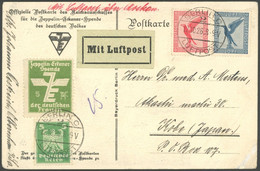 Dt. Reich 379/80 BRIEF, 1926, 10 Und 20 Pf. Flugpost Auf Zeppelin-Eckener Spendenkarte Nach Japan, Mit 5 Pf. Zeppelin-Ec - Andere & Zonder Classificatie