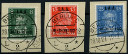 Dt. Reich 407-09 BrfStk, 1927, I.A.A., Prachtsatz Auf Briefstücken, Gepr. Schlegel, Mi. (250.-) - Gebruikt