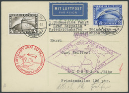 Dt. Reich 438/9 BRIEF, 1930, Südamerikafahrt Auf Südamerikafahrtkarte, Pracht - Brieven En Documenten
