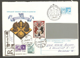 Ussr 1977 Moscow - Chess Cancel On Stationery, Registered To Italy, Chess Stamp - Schaken