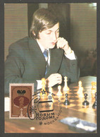 Ussr 1982 - Karpov Chess Maximum Card, BLACK Cancel "happy New Year" - Chess