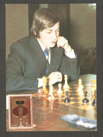 Ussr 1982 - Karpov Chess Maximum Card, RED Cancel "happy New Year" - Chess