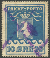 GRÖNLAND - PAKKE-PORTO 3 O, 1905, 10 Ø Blau, Violetter L2, Feinst, Mi. 550.- - Spoorwegzegels