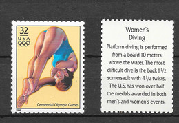 USA 1996 MiNr. 2708 Olympic Games Sports Diving 1v MNH ** 0,90 € - Duiken