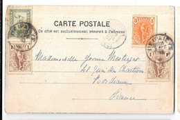 SUR CPA..  THESEE & ACROPOLE.1903..OBLITERATION MULTIPLE TBE. VOIR SCAN - Storia Postale