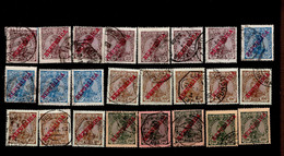 Por.173 - 178 Ex Konvolut König Manuel II Mit  Schrägem Überdruck Republica Gestempelt /used (8) - Used Stamps