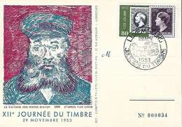 Luxembourg - Luxemburg  -  Carte  1953 - Le Facteur Des Postes Roulin 1888 D'après Van Gogh , 2 Scans - Entiers Postaux