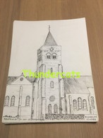 ORIGINELE GROTE TEKENING DOOR PAUL GHYSELEN GHIJSELEN 1990  HOUTHULST ST JAN DE DE DOPERKERK - Dessins