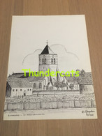 ORIGINELE GROTE TEKENING DOOR PAUL GHYSELEN GHIJSELEN 1989  ADINKERKE ST AUDOMARUSKERK - Dessins