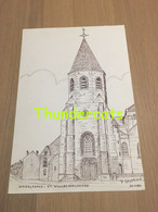 ORIGINELE GROTE TEKENING DOOR PAUL GHYSELEN GHIJSELEN 1990 MIDDELKERKE ST WILLIBRORDUSKERK - Dessins