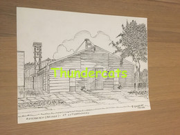 ORIGINELE GROTE TEKENING DOOR PAUL GHYSELEN GHIJSELEN 1991 ASSEBROEK BRUGGE ST LUTGARDISKERK - Dessins