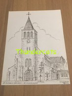 ORIGINELE GROTE TEKENING DOOR PAUL GHYSELEN GHIJSELEN 1991 SINT MICHIELS BRUGGE ST MICHIELSKERK - Dessins