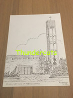 ORIGINELE GROTE TEKENING DOOR PAUL GHYSELEN GHIJSELEN 1991 SINT KRUIS BRUGGE  ST FRANCISCUSKERK - Dessins