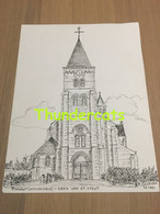 ORIGINELE GROTE TEKENING DOOR PAUL GHYSELEN GHIJSELEN 1991 TORHOUT WIJNENDALE KERK VAN ST JOZEF - Dessins