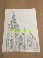 ORIGINELE GROTE TEKENING DOOR PAUL GHYSELEN GHIJSELEN 1991 UITKERKE UYTKERKE BLANKENBERGE ST AMANDSKERK - Dessins