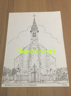 ORIGINELE GROTE TEKENING DOOR PAUL GHYSELEN GHIJSELEN 1991 BRUGGE ST PIETERS ST PIETERSKERK - Dessins