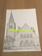 ORIGINELE GROTE TEKENING DOOR PAUL GHYSELEN GHIJSELEN 1993 IZEGEM KERK HEILIGE FAMILIE - Dessins