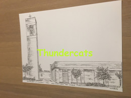 ORIGINELE GROTE TEKENING DOOR PAUL GHYSELEN GHIJSELEN 1993 WEVELGEM WIJNBERG KERK ONBEVLEKT HART VAN MARIA - Dessins