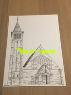 ORIGINELE GROTE TEKENING DOOR PAUL GHYSELEN GHIJSELEN 1993 WERVIK ST JOZEFSKERK - Dessins