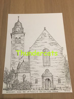 ORIGINELE GROTE TEKENING DOOR PAUL GHYSELEN GHIJSELEN 1993 WEVELGEM KERK VAN ST THERESIA VAN HET KIND JEZUS - Dessins