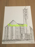 ORIGINELE GROTE TEKENING DOOR PAUL GHYSELEN GHIJSELEN 1993 MENEN ST JAN BAPTISTKERK - Dessins