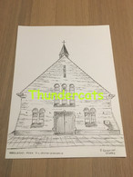 ORIGINELE GROTE TEKENING DOOR PAUL GHYSELEN GHIJSELEN 1993 HARELBEKE KERK O L VROUW KONINGIN - Dessins