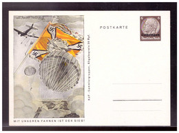 Dt- Reich (020027) WKII Lothringen Propaganda Ganzsache P5/ 01 Fallschirmspringer, Ungebraucht - Enteros Postales