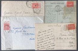 France N°199 Avec Bande Publicitaire - Lot De 4 Enveloppes - (C1818) - 1921-1960: Modern Tijdperk