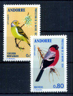 1974 ANDORRA FRANCESE SET MNH ** 240/241 Uccelli - Unused Stamps