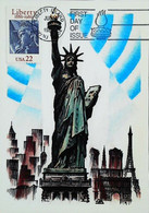 "Statue De La Liberté" 1886-1986 Liberty Island Carte Postale De Timbre -  Maximum Card Collection - Freiheitsstatue