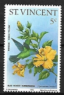 St Vincent - MNH ** 1976 : Hummingbirds And Hibiscuses :  Blue-headed Hummingbird  -  Riccordia Bicolor - Colibrì