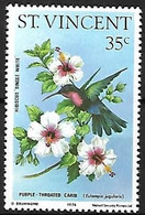 St Vincent - MNH ** 1976 : Hummingbirds And Hibiscuses :    Purple-throated Carib  -  Eulampis Jugularis - Kolibries