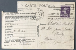 France N°236 Issu De ROULETTE Sur CP "La Samaritaine" 1927 - (C1844) - 1921-1960: Modern Tijdperk