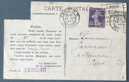 France N°236 Issu De ROULETTE Sur CP "La Samaritaine" 1927 - (C1845) - 1921-1960: Modern Tijdperk