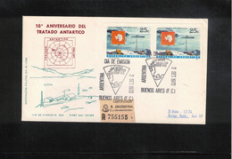 Argentina 1972 10th Anniversary Of Antarctica Treaty Interesting Registered Letter - Antarctic Treaty