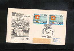 Argentina 1972 10th Anniversary Of Antarctica Treaty Interesting Registered Letter - Antarktisvertrag