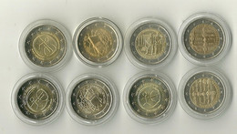 LOT DE 8 PIECES 2 EURO AUTRICHE SOUS CAPSULES DONT TRAITE DE ROME -  UEM  - COMMEMORATIVES - Oostenrijk