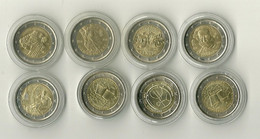 LOT DE 8 PIECES 2 EURO ITALE SOUS CAPSULES DONT TRAITE DE ROME -  UEM  -  VERDI - PLAUTO - COMMEMORATIVES - Italie