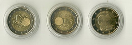 LOT DE 3 PIECES 2 EURO LUXEMBOURG SOUS CAPSULES DONT TRAITE DE ROME -  LETZBUERG 2006 - Luxemburgo