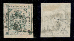 Antichi Stati Italiani - Modena - 1859 - 5 Cent (12) Usato - Angolo Di Foglio Con Grandi Margini - Annullamento Leggerme - Other & Unclassified