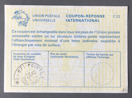 UPU - Coupon-Réponse International (C22) TAD Pointe-A-Pitre Guadeloupe 1980 - (C1880) - 1961-....