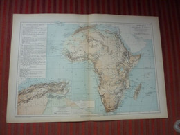 CARTE PHYSIQUE ET ECONOMIQUE AFRIQUE DRESSE DRIOUX LEROY BELIN 1864 48cm/33CM - Carte Geographique