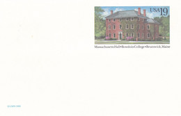 ENTIER POSTAL, "MASSACHUSETTS HALL", Bowdoin College, Brunswick, Maine, 19c - Other & Unclassified