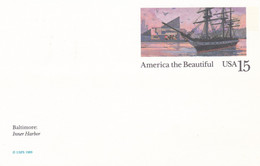 ENTIER POSTAL, ""AMERICA THE BEAUTIFUL", Baltimore, Inner Harbor, 15c - Other & Unclassified