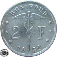 LaZooRo: Belgium 2 Francs 1930/20 VF - 2 Frank